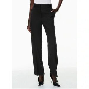 NWT Aritzia Babaton Agency Pant Wool Twill HIgh Waisted Trousers in Black Short